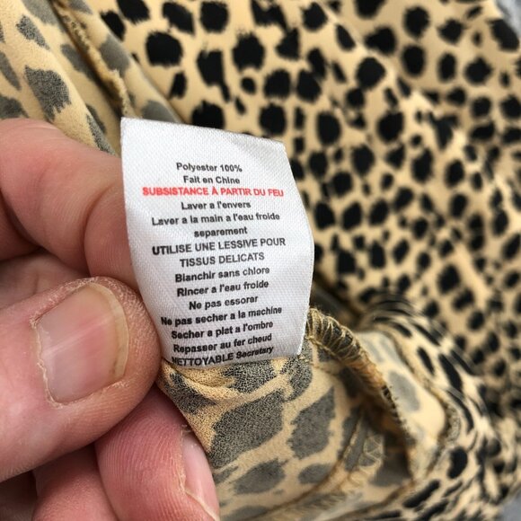 MINKPINK Blazer Women Medium Beige Animal Cheetah Print Open Front Office Career - Picture 7 of 10